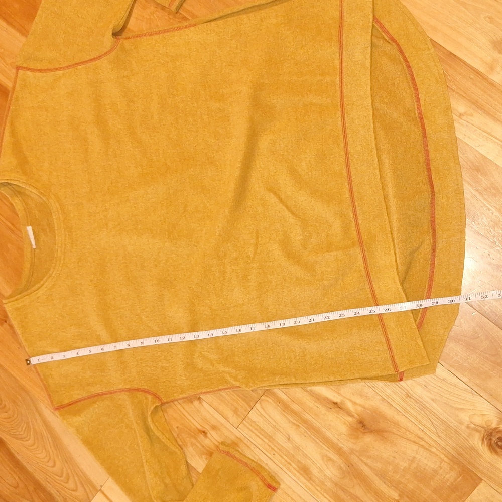 Natural Life Oversized Fleece Tunic with Side Slits Mustard Yellow OS Sizing - Picture 10 of 10